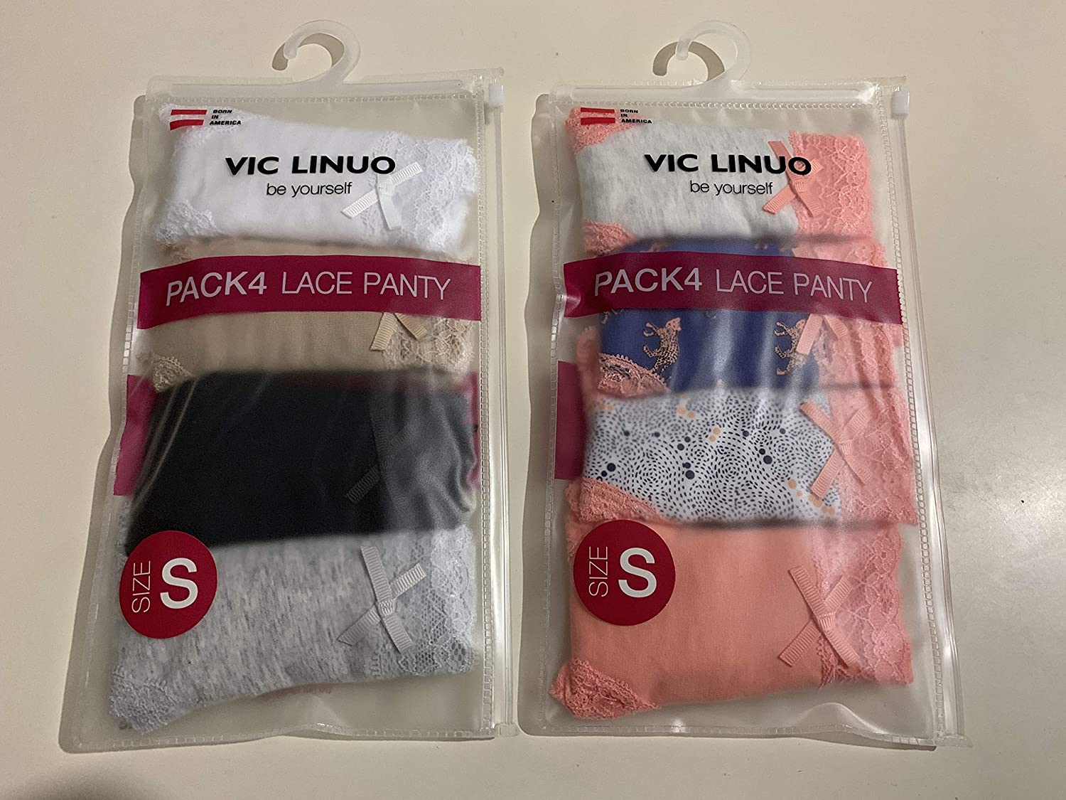 VIC LINUO Lace Panties Lace Cheeky Panties for Women, Soft and Stretched, 4-Pack Apparel & Accessories > Clothing > Underwear & Socks > Underwear VIC LINUO   