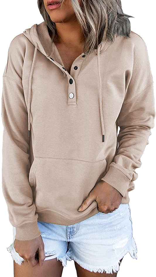 Ezymall Womens Casual Hoodies Pullover Tops Drawstring Long Sleeve Sweatshirts Fall Clothes with Pocket Apparel & Accessories > Clothing > Activewear Kylie Max   
