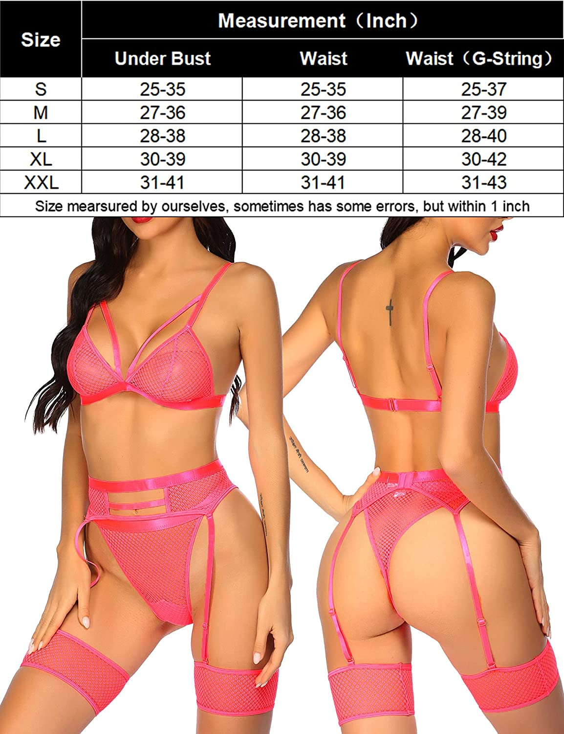 Avidlove Women Sexy Lingerie Set with Garter Belts and Leg Garter Mesh Bra and Panty Sets Lace Teddy Apparel & Accessories > Clothing > Underwear & Socks > Lingerie Avidlove   