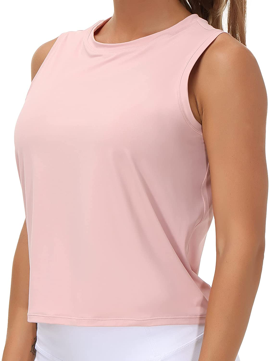 Ice Silk Workout Tops for Women Quick Dry Muscle Gym Running Shirts Sleeveless Flowy Yoga Tank Tops Apparel & Accessories > Clothing > Activewear Kylie Max   