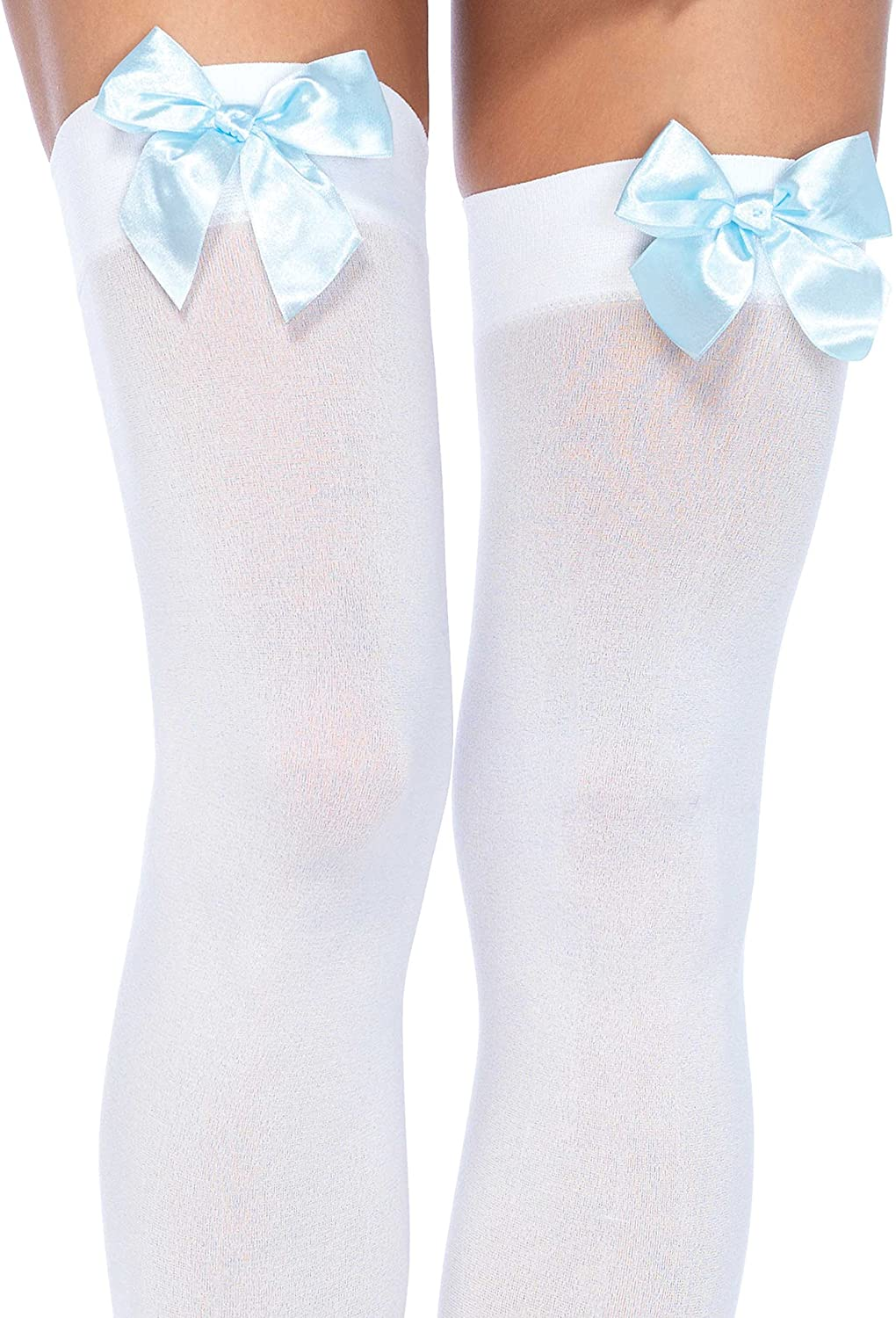 Leg Avenue Women'S Satin Bow Accent Thigh Highs Apparel & Accessories > Clothing > Underwear & Socks > Shapewear Leg Avenue   