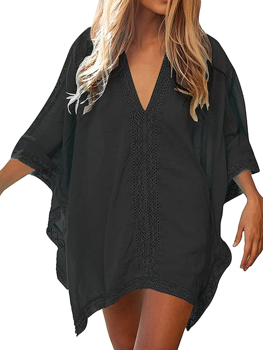 Loritta Womens Beach Bathing Suit Swim Bikini Swimsuit Oversized Cover up Dresses Apparel & Accessories > Clothing > Swimwear Kylie Max   