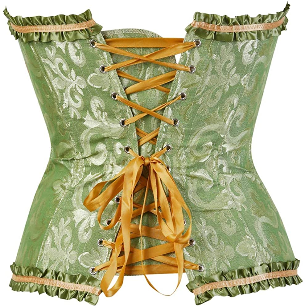 Women Lace up Back Sexy Floral Corset for Women Lingerie Bustier Top plus Size Apparel & Accessories > Clothing > Underwear & Socks > Lingerie Zhitunemi   