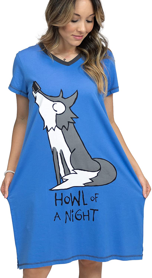 Lazy One V-Neck Nightshirts for Women, Animal Designs Apparel & Accessories > Clothing > Sleepwear & Loungewear > Nightgowns Kylie Max   