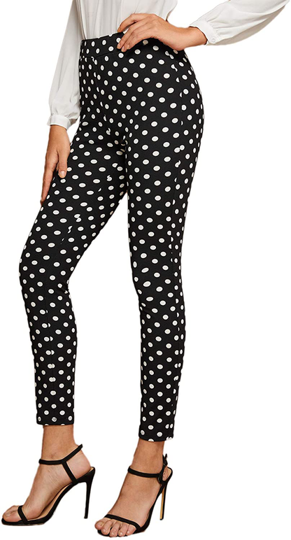 SweatyRocks Women's Casual Skinny Leggings Stretchy High Waisted Work Pants Apparel & Accessories > Clothing > Activewear SweatyRocks   