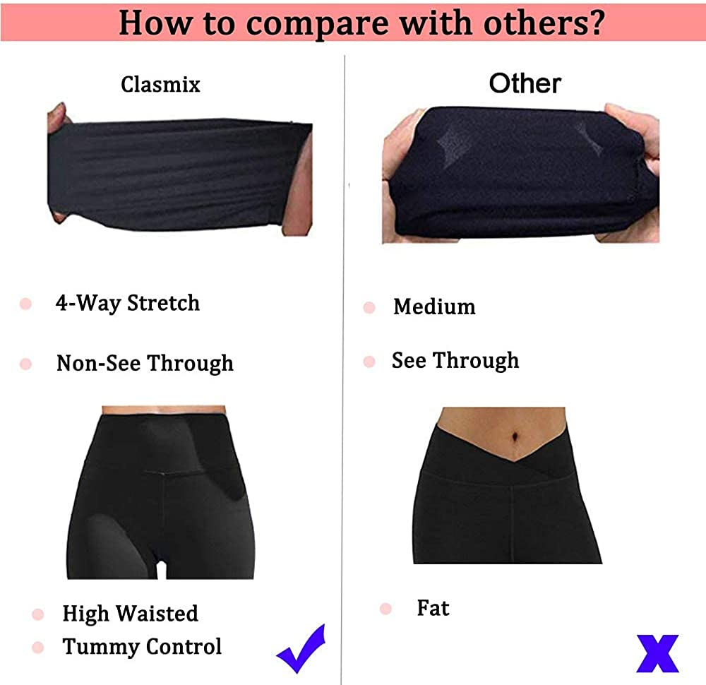 High Waisted Leggings for Women-Womens Black Seamless Workout Leggings Running Tummy Control Yoga Pants Reg&Plus Size Apparel & Accessories > Clothing > Underwear & Socks > Shapewear Hi Clasmix   