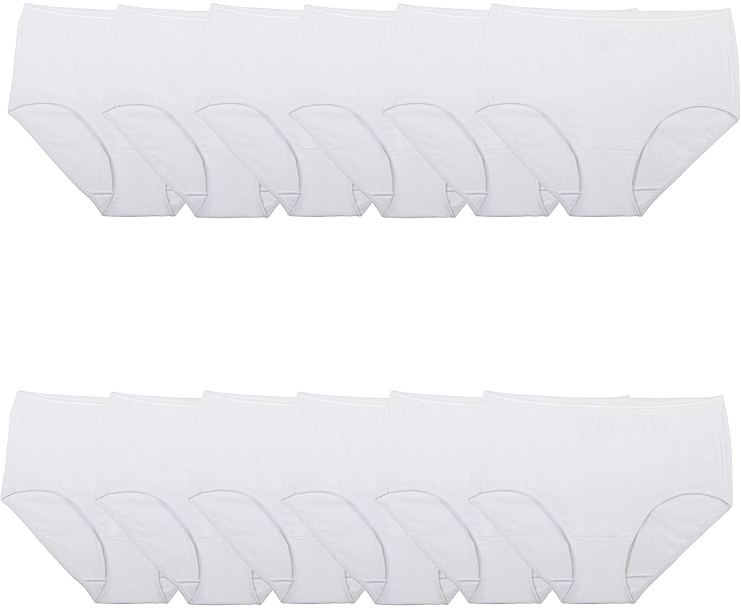 Fruit of the Loom Women'S Eversoft Cotton Brief Underwear (Regular & plus Size) Apparel & Accessories > Clothing > Underwear & Socks > Underwear Fruit of the Loom Brief - 12 Pack - White Brief 8
