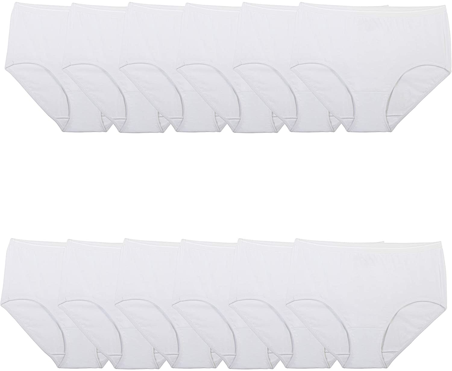 Fruit of the Loom Women'S Eversoft Cotton Brief Underwear (Regular & plus Size) Apparel & Accessories > Clothing > Underwear & Socks > Underwear Fruit of the Loom Brief - 12 Pack - White Brief 8