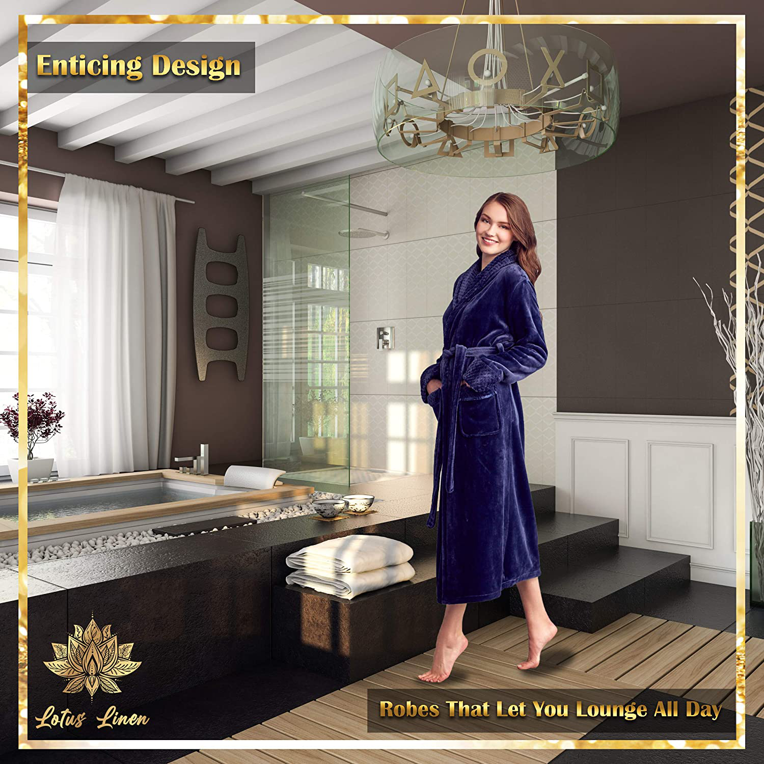 LOTUS LINEN Women Soft Plush Robes - GODDESS - Fluffy Robe for Women -Long Fleece Spa Bathrobes Apparel & Accessories > Clothing > Sleepwear & Loungewear > Robes Kylie Max   