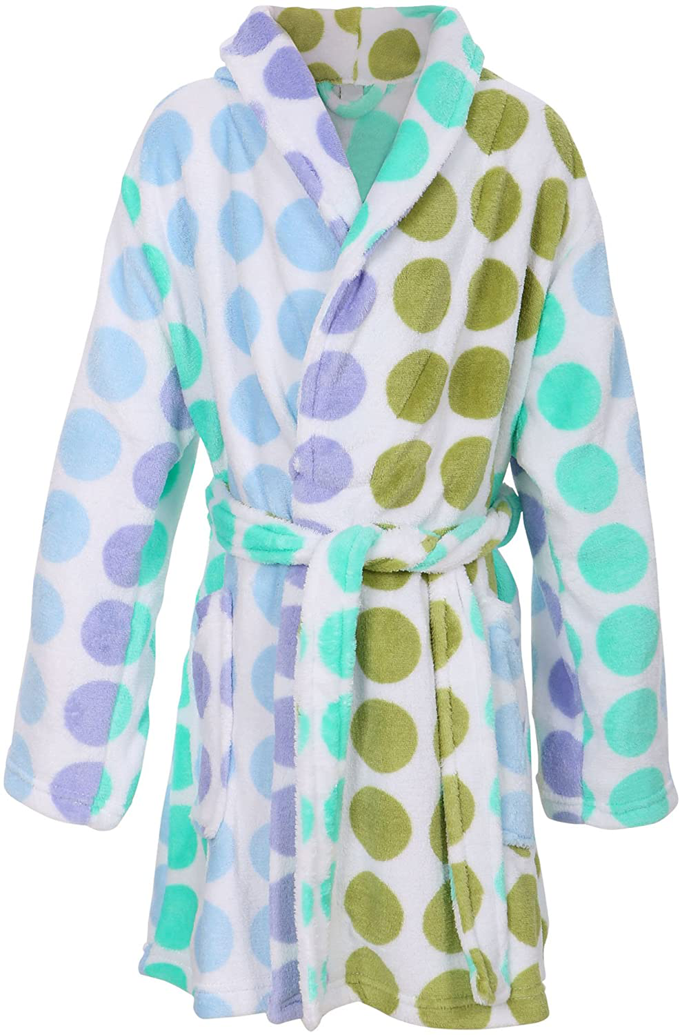 Kids Girls Boys Soft Plush Cover up with Long Sleeve Two Pockets Apparel & Accessories > Clothing > Sleepwear & Loungewear > Robes Kylie Max   