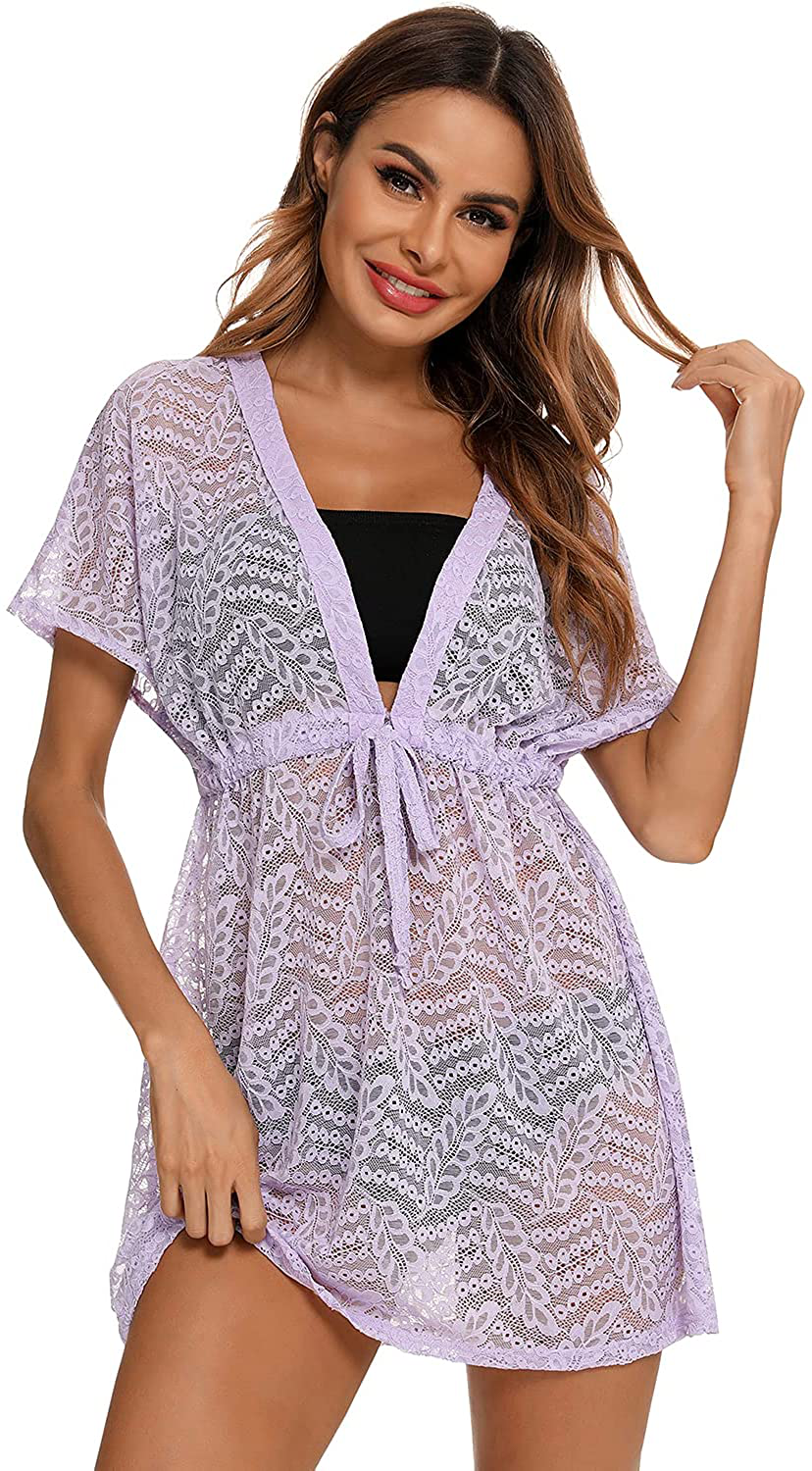 EISHOPEER Women'S Bathing Suit Cover Ups Sexy Swimwear Lace Beach Bikini Cover-Ups Apparel & Accessories > Clothing > Swimwear Kylie Max   
