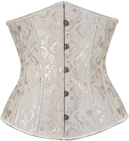 Frawirshau Women'S 9427 Lace up Boned Underbust Waist Trainer Corset Apparel & Accessories > Clothing > Underwear & Socks > Lingerie frawirshau Beige-9427 XX-Large 