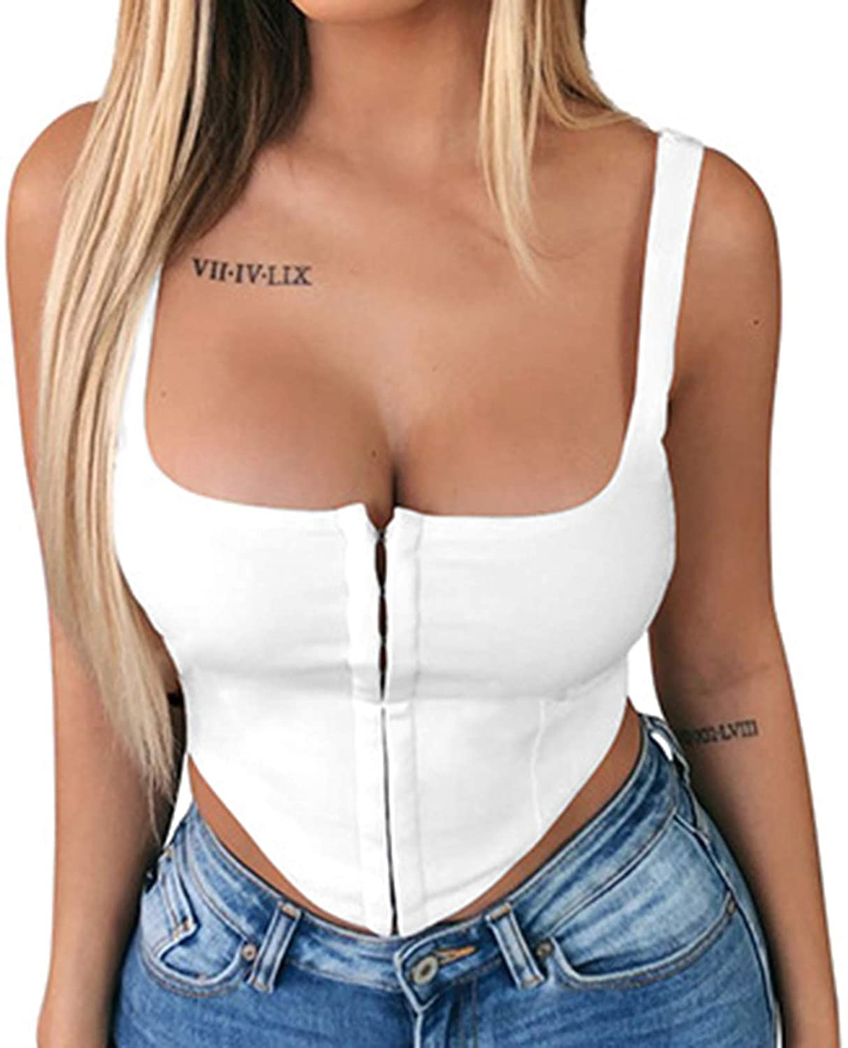 Sexy Women Push up Bustiers Corsets Strapless off Shoulder Slim Crop Tops Clubwear Party Outwear Apparel & Accessories > Clothing > Underwear & Socks > Lingerie hirigin Single-row Clasp White Medium 