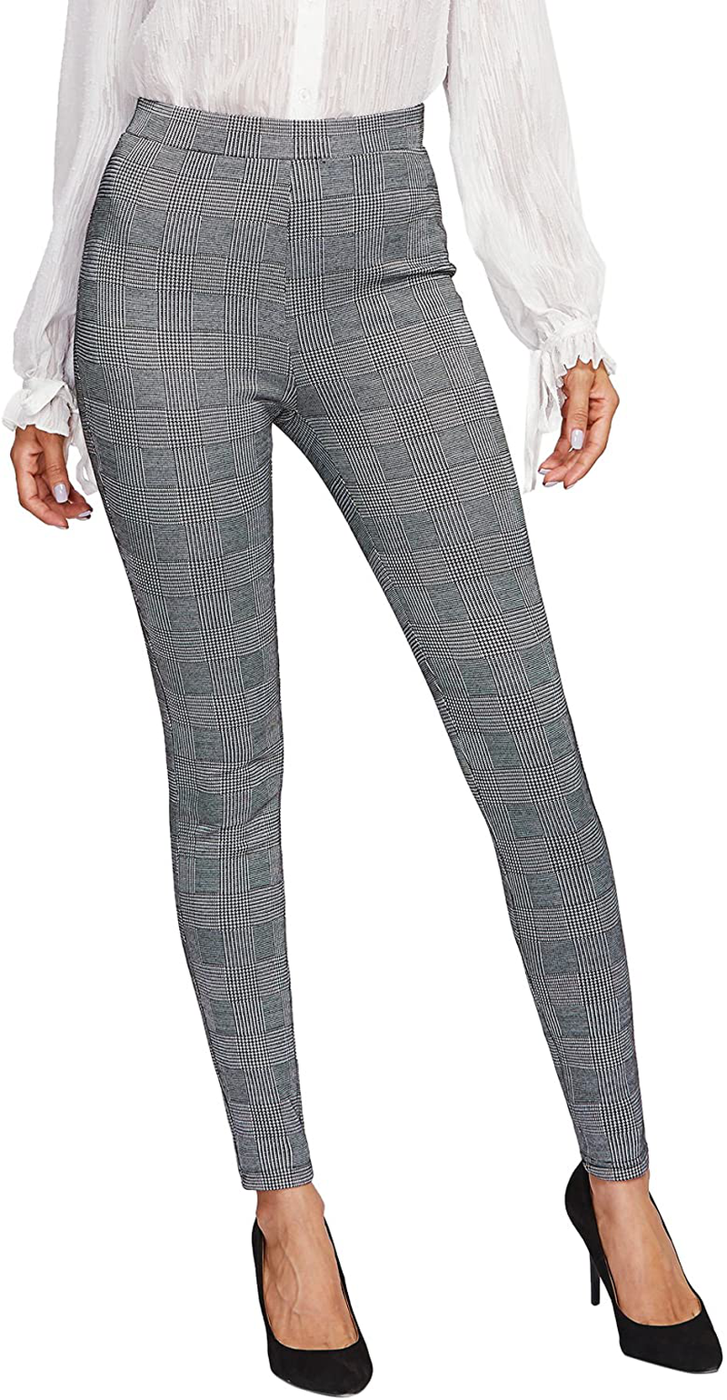 SweatyRocks Women's Casual Skinny Leggings Stretchy High Waisted Work Pants Apparel & Accessories > Clothing > Activewear SweatyRocks   
