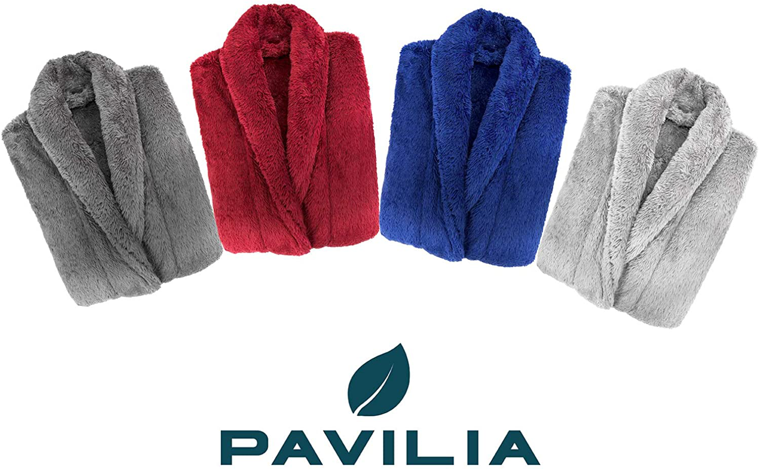 PAVILIA Premium Womens Plush Soft Robe Fluffy, Warm, Fleece Sherpa Shaggy Bathrobe Apparel & Accessories > Clothing > Sleepwear & Loungewear > Robes Kylie Max   