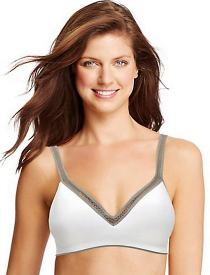 Hanes Women's Perfect Coverage ComfortFlex Wirefree Bra MHG260 Apparel & Accessories > Clothing > Underwear & Socks > Bras Hanes White/Coolest Grey 3X-Large 