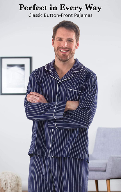 Pajamagram Classic Mens Pajamas Cotton - Men Pajamas Set Apparel & Accessories > Clothing > Sleepwear & Loungewear > Pajamas Kylie Max   