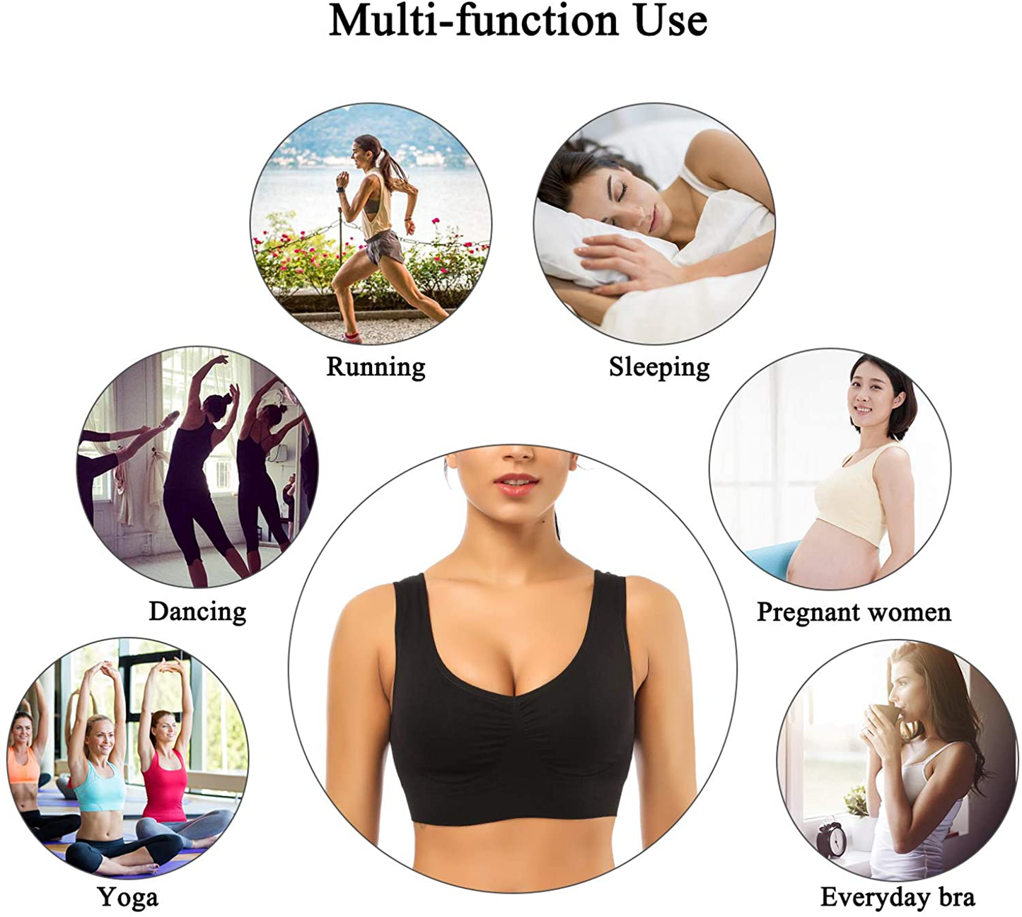 BESTENA Sports Bras for Women, Seamless Comfortable Yoga Bra with Removable Pads Apparel & Accessories > Clothing > Underwear & Socks > Bras Kylie Max   