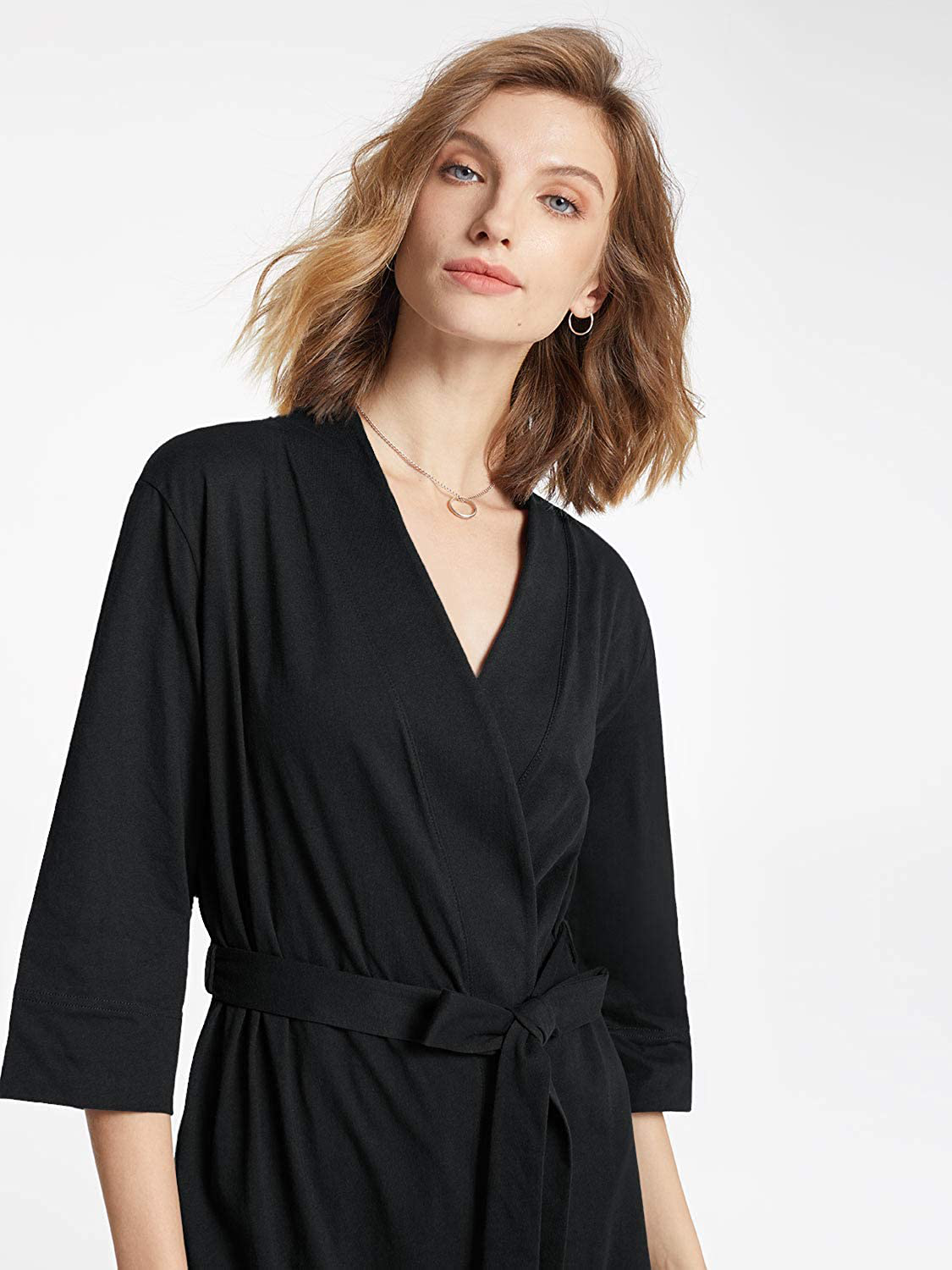 SIORO Womens Cotton Robe Kimono Lightweight Robes Short Knit Bathrobe Soft House Sleepwear Ladies Loungewear XS-3XL Apparel & Accessories > Clothing > Sleepwear & Loungewear > Robes KYLIE MAX   