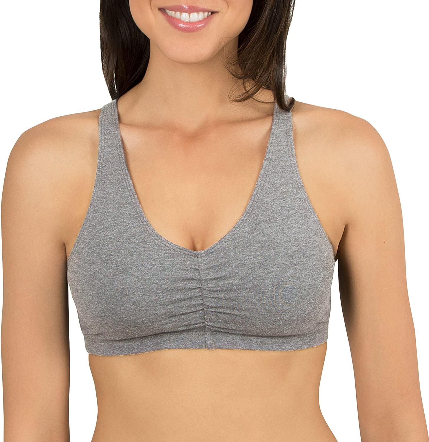 Fruit of the Loom Women'S Adjustable Shirred Front Racerback Sports Bra Apparel & Accessories > Clothing > Underwear & Socks > Bras Kylie Max   