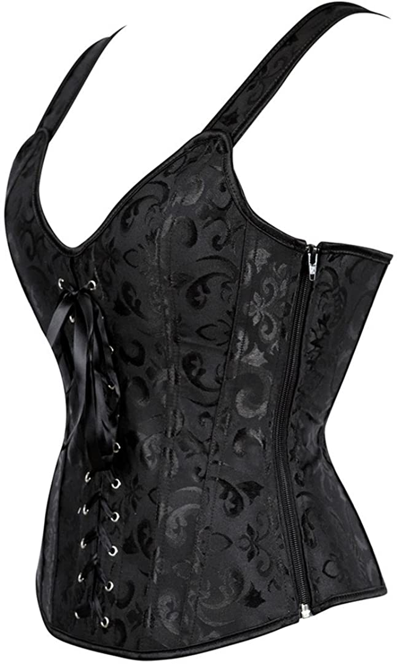 Women Sexy Strap Lace up Corsets and Bustiers Top Overbust Shaper Apparel & Accessories > Clothing > Underwear & Socks > Lingerie Zhitunemi   