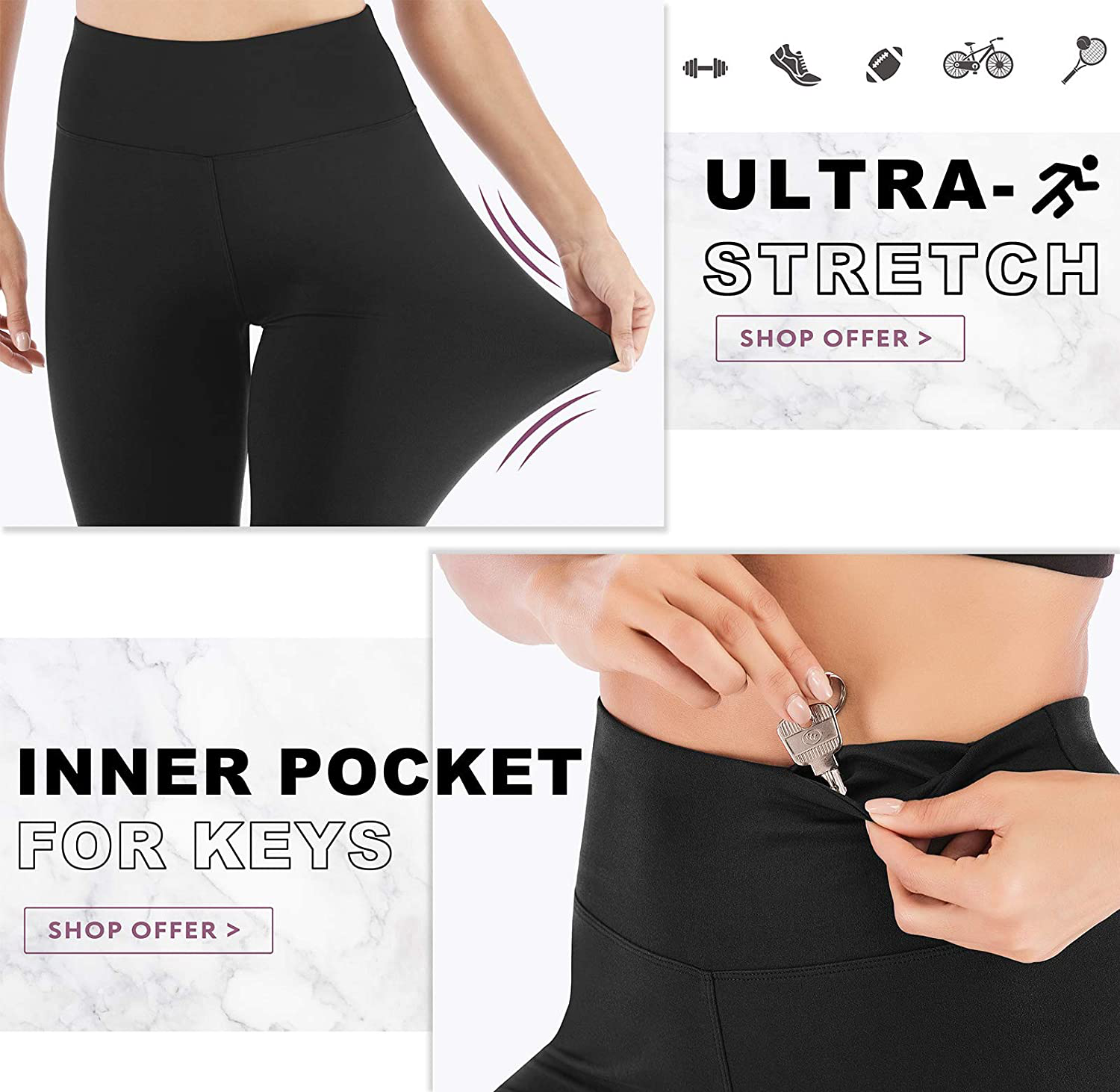 IUGA High Waisted Leggings for Women Workout Leggings with Inner Pocket Yoga Pants for Women Apparel & Accessories > Clothing > Activewear KYLIE MAX   
