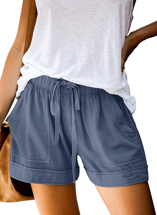 Dokotoo Womens Comfy Drawstring Casual Elastic Waist Pocketed Shorts Apparel & Accessories > Clothing > Shorts Kylie Max   