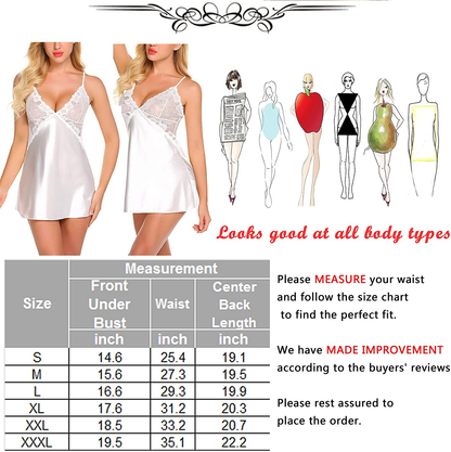 Avidlove Women Lingerie V Neck Nightwear Satin Sleepwear Lace Chemise Mini Teddy Apparel & Accessories > Clothing > Underwear & Socks > Lingerie Avidlove   