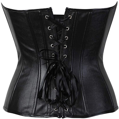 Frawirshau Faux Leather Corsets for Women Sexy Lace up Boned Overbust Corset Bustier Lingerie Top Apparel & Accessories > Clothing > Underwear & Socks > Lingerie frawirshau   