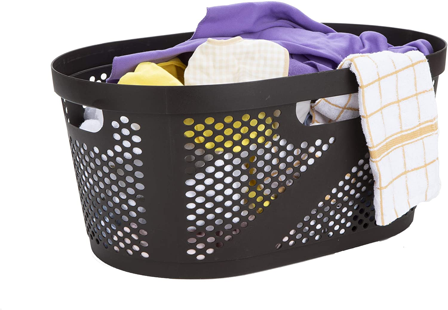 Mind Reader HHAMP40-IVO, Laundry, Storage, Bathroom, Bedroom, Home, Ivory 40 Liter Clothes Basket Apparel & Accessories > Clothing > Underwear & Socks > Underwear Mind Reader Brown 40 Liter Clothes Basket  