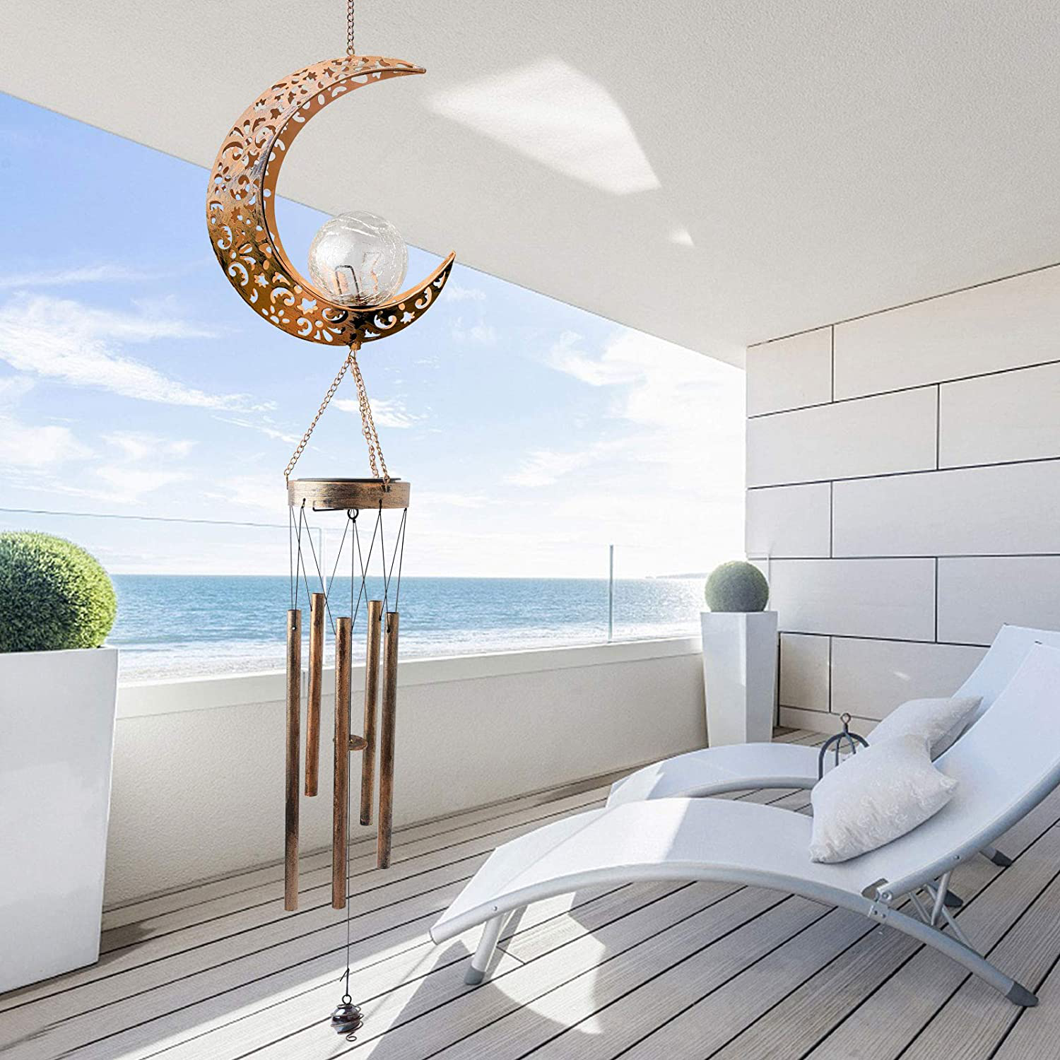 Moon Crackle Glass Ball Wind Chimes Solar Wind Chimes Moon Decor for Outside Outdoor Clearance Gardening Gifts Birthday Gifts for mom for Women Grandma giftsChristmas Decorations Christmas Light. Arts & Entertainment > Party & Celebration > Gift Giving ShangTianFeng   