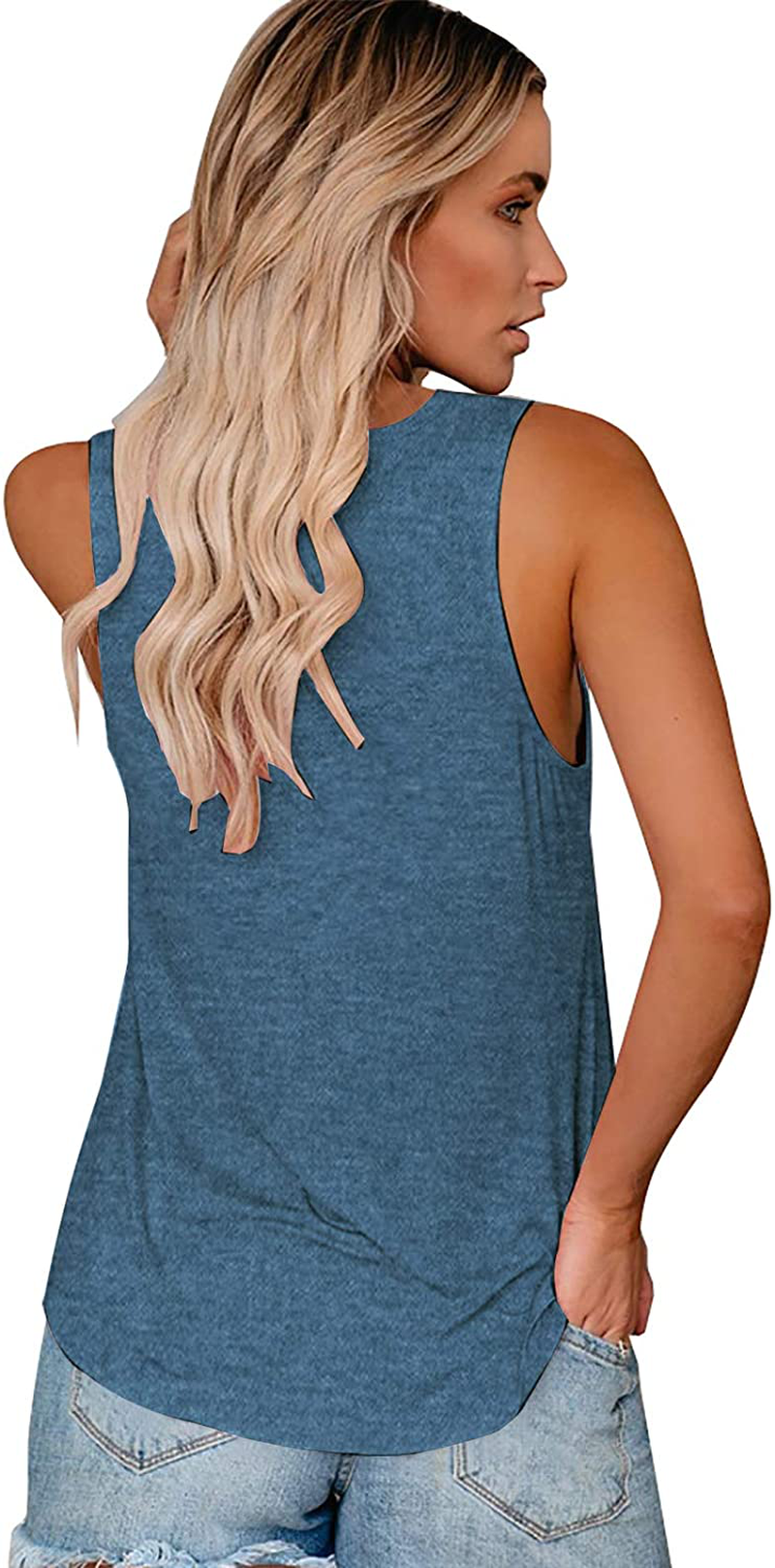 ETCYY Tie Dye Sleeveless V Neck Tank Tops for Women Summer Cute Printed Loose Fit Workout Athletic Yoga Shirts Apparel & Accessories > Clothing > Activewear Kylie Max   