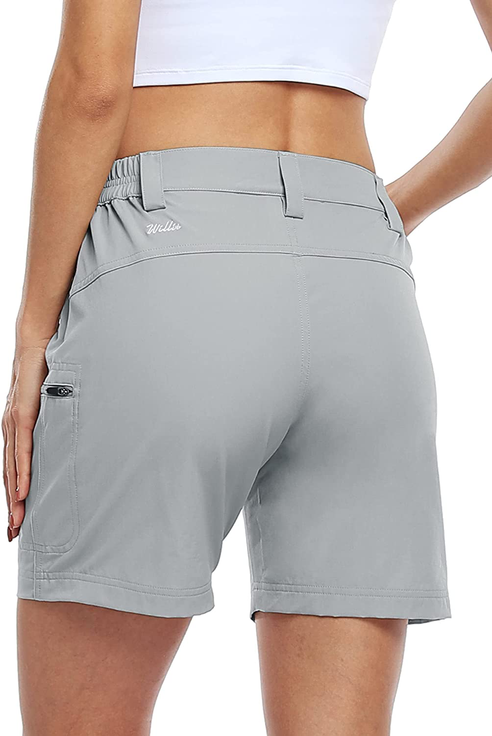 Willit Women'S Hiking Cargo Shorts Stretch Golf Active Shorts Outdoor Summer Shorts with Pockets Water Resistant 5" Apparel & Accessories > Clothing > Shorts Kylie Max   
