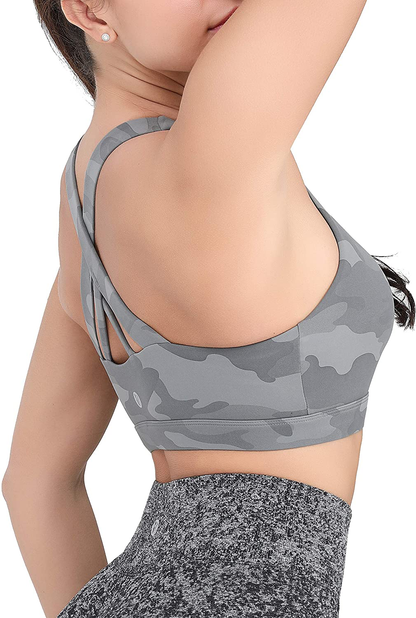 RUNNING GIRL Sports Bra for Women, Criss-Cross Back Padded Strappy Sports Bras Medium Support Yoga Bra with Removable Cups Apparel & Accessories > Clothing > Underwear & Socks > Bras Kylie Max   