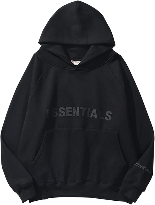 Lauweion Women ESSENTIALS Fleece Letter Loose Hoodie Sweatshirt Long Sleeve Kangaroo Pocket Drop Shoulder Pullovers Top Apparel & Accessories > Clothing > Activewear Kylie Max   