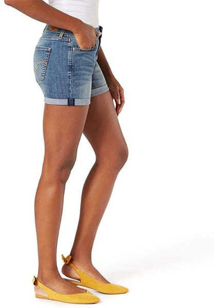 Signature by Levi Strauss & Co. Gold Label Women'S Mid-Rise Shorts (Standard and Plus) Apparel & Accessories > Clothing > Shorts Kylie Max   