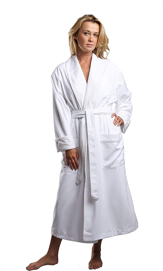 Terry Lined Microfiber Hotel Robe - Luxury Spa Bathrobe by Monarch/Cypress Apparel & Accessories > Clothing > Sleepwear & Loungewear > Robes Kylie Max   