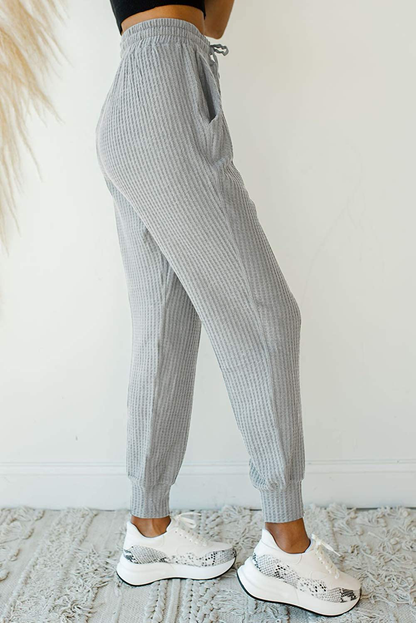 MIROL Women'S Active Drawstring Joggers Pants Elastic Waist Waffle Knit Trousers Athletic Solid Color Sweatpants Apparel & Accessories > Clothing > Activewear Kylie Max   