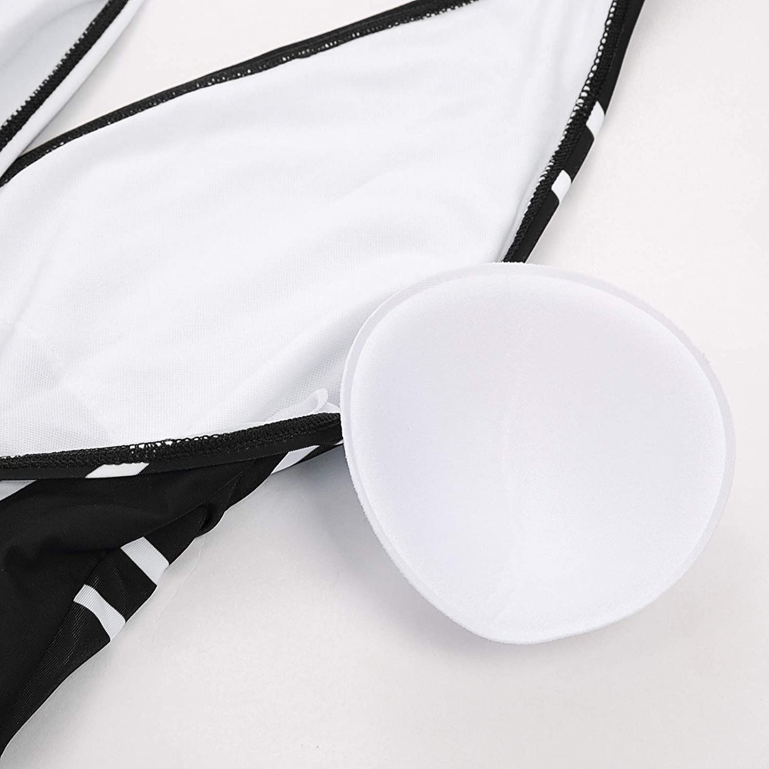 GRACE KARIN Women'S Halter Swimwear V Neck Stripe One-Piece Swimsuit Monokini Apparel & Accessories > Clothing > Swimwear Kylie Max   