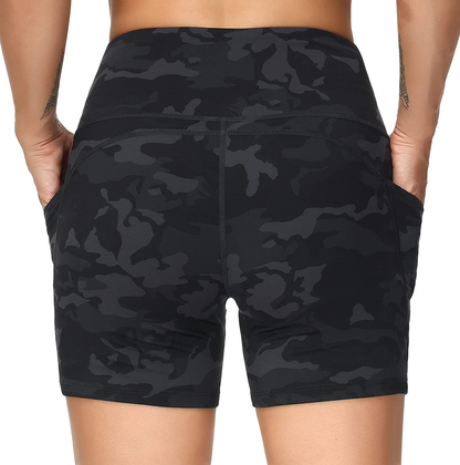 THE GYM PEOPLE High Waist Yoga Shorts for Women'S Tummy Control Fitness Athletic Workout Running Shorts with Deep Pockets Apparel & Accessories > Clothing > Shorts Kylie Max   