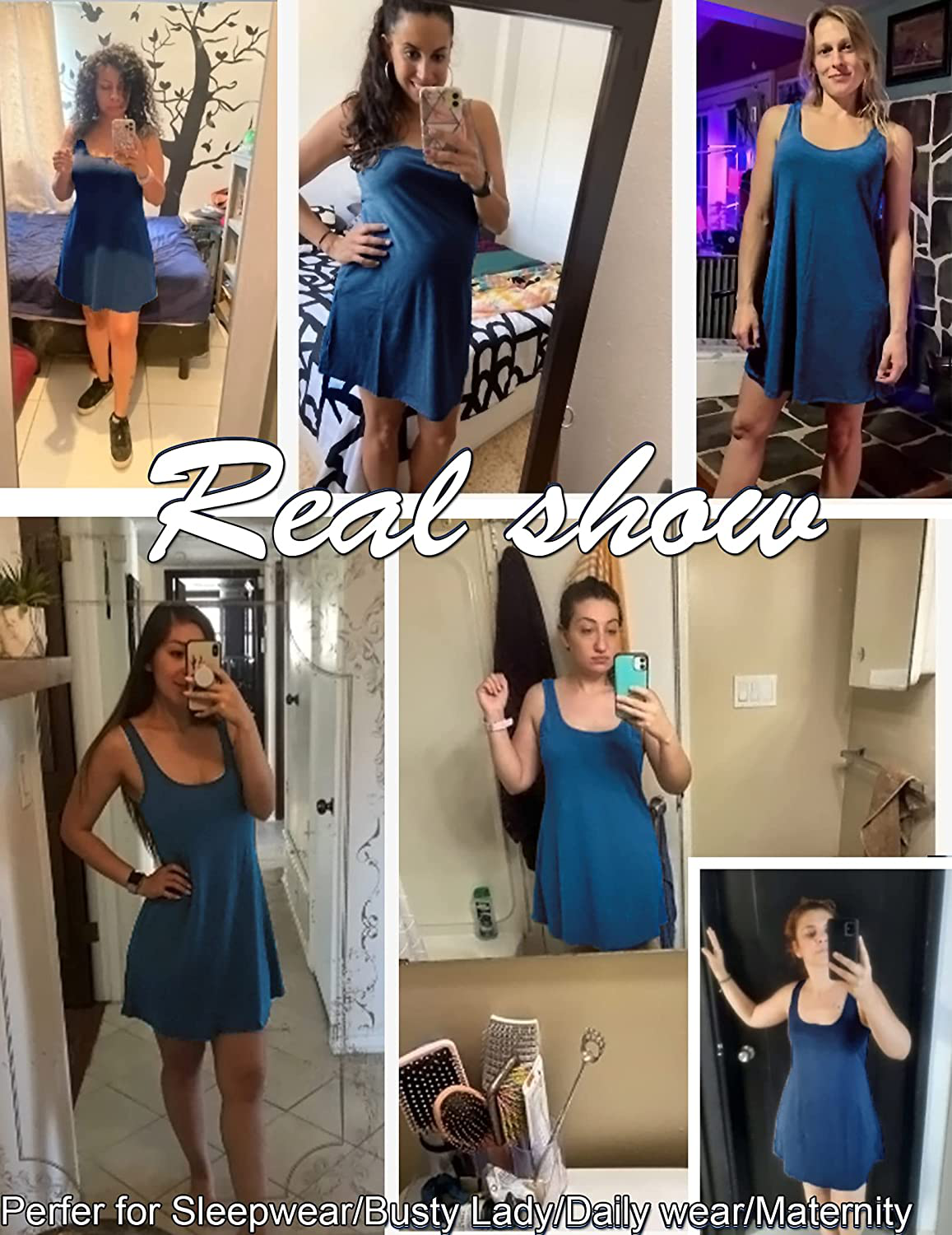 Avidlove Sleepwear for Women Tank Nightgown Chemise Racerback Sleeveless Sleep Dress Apparel & Accessories > Clothing > Sleepwear & Loungewear > Nightgowns Kylie Max   