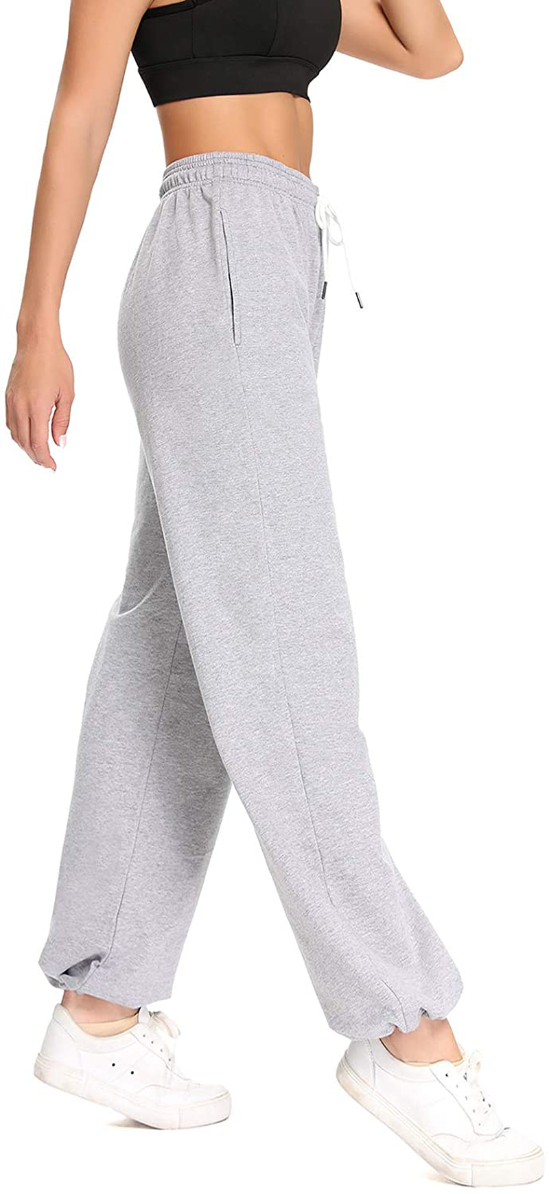 Cakcton Women'S Sweatpants with Pockets Joggers High Waisted Loose Workout Yoga Lounge Drawstring Active Casual Sports Pants Apparel & Accessories > Clothing > Activewear Kylie Max   