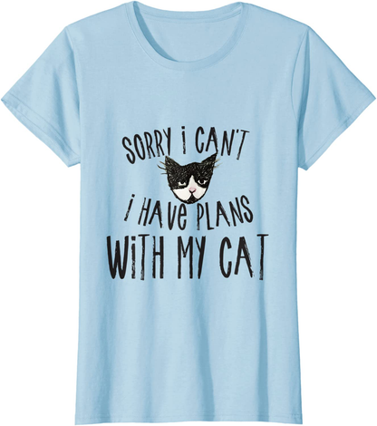 Sorry I can't I have plans with my Cat T-Shirt Arts & Entertainment > Party & Celebration > Gift Giving Caterpillar Baby Blue Women Large