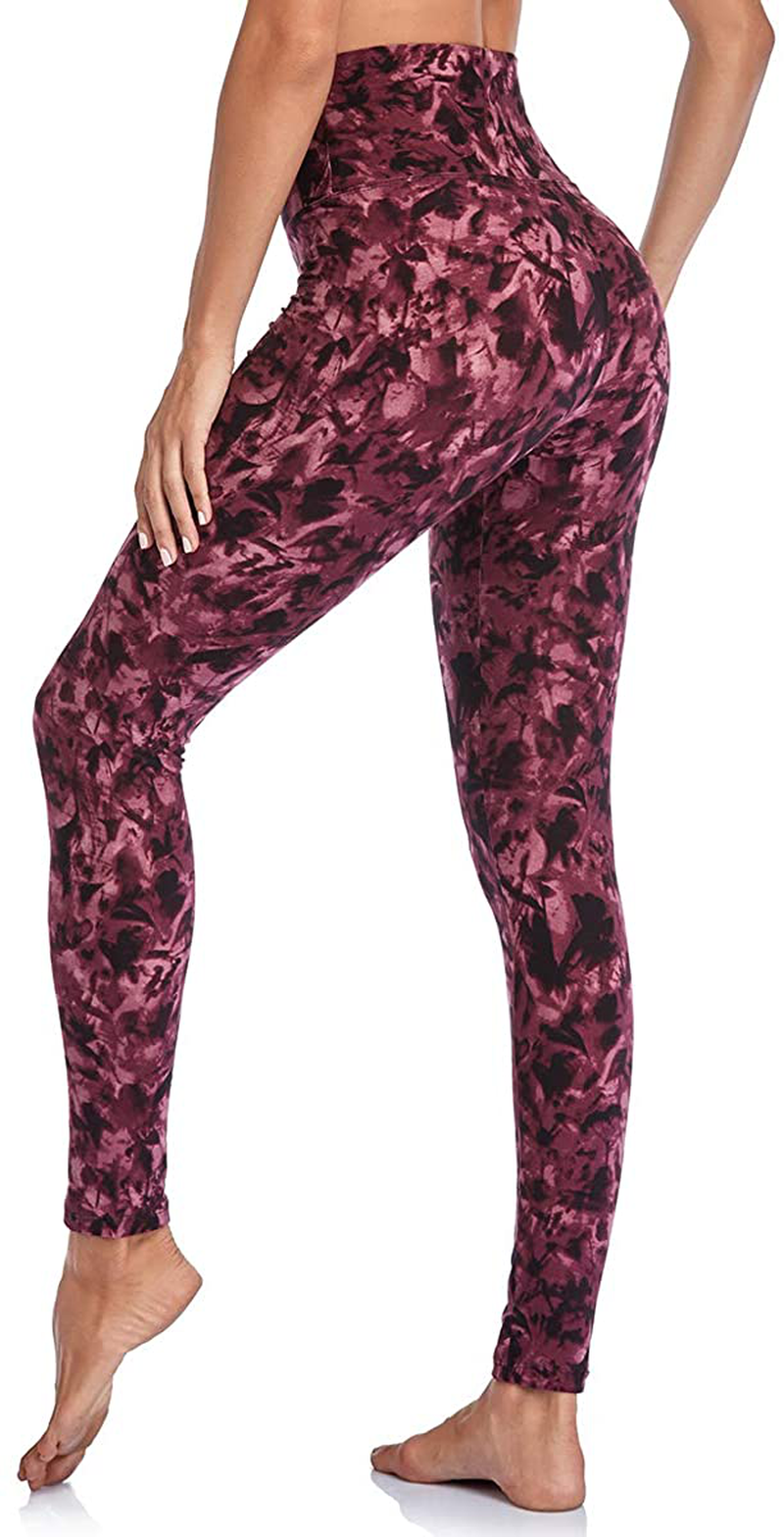 Gayhay High Waisted Leggings for Women - Soft Opaque Slim Tummy Control Printed Pants for Running Cycling Yoga Apparel & Accessories > Clothing > Activewear GAYHAY Wine Tie Dye Small-Medium 