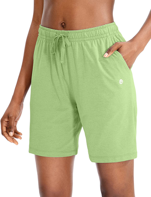 G Gradual Women'S Bermuda Shorts Jersey Shorts with Deep Pockets 7" Long Shorts for Women Lounge Walking Athletic Apparel & Accessories > Clothing > Shorts Kylie Max   