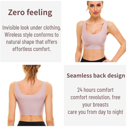 UOTJCNR Women'S Seamless Wireless Invisible Bra Comfy Sleep Bras Thin Soft Daily Bras for Yoga Sport Apparel & Accessories > Clothing > Underwear & Socks > Bras Kylie Max   