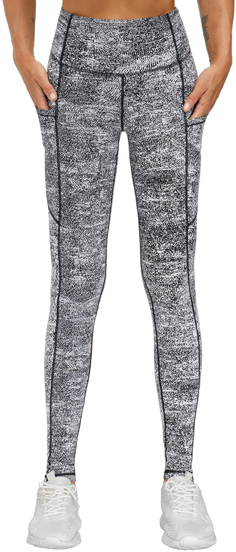 THE GYM PEOPLE Thick High Waist Yoga Pants with Pockets, Tummy Control Workout Running Yoga Leggings for Women Apparel & Accessories > Clothing > Activewear THE GYM PEOPLE   