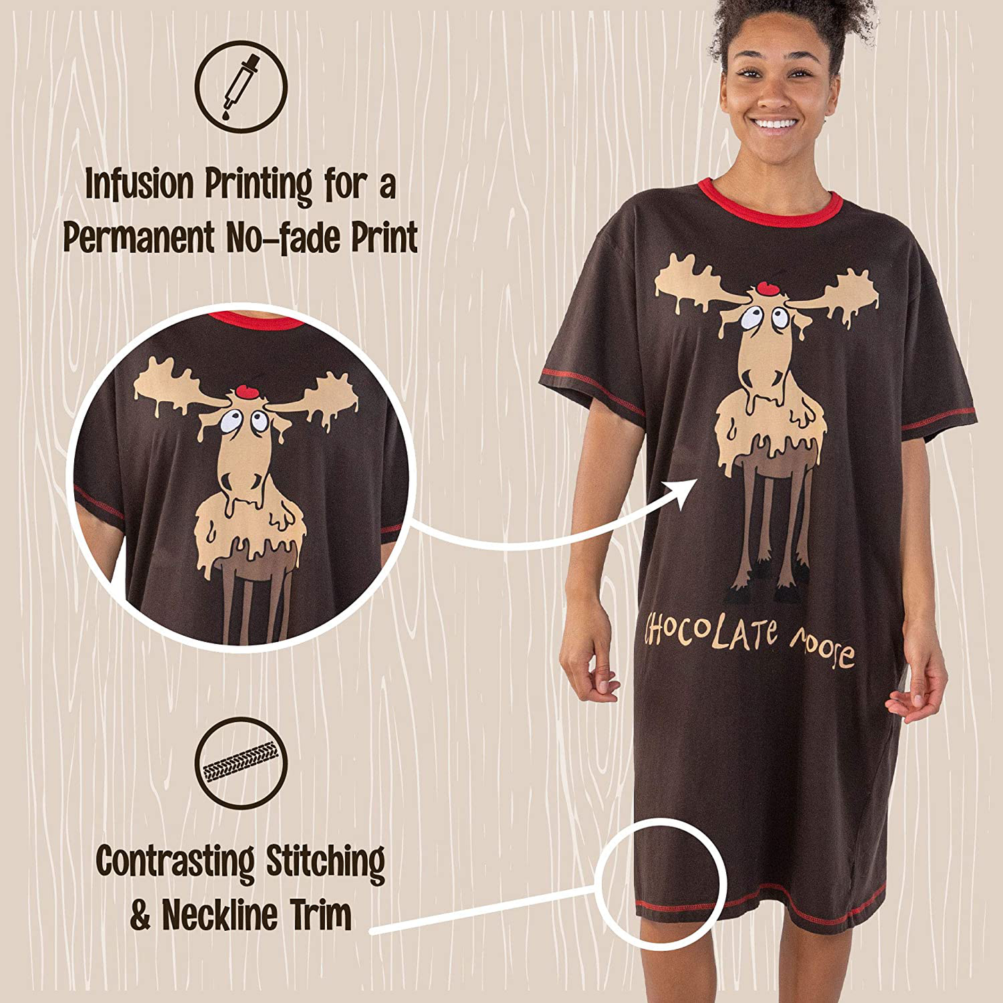 Lazy One Nightshirts for Women, Animal Designs Apparel & Accessories > Clothing > Sleepwear & Loungewear > Nightgowns Kylie Max   