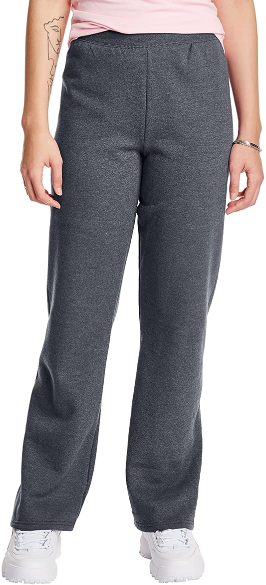Hanes Women'S Ecosmart Open Bottom Leg Sweatpants Apparel & Accessories > Clothing > Underwear & Socks > Lingerie Hanes Slate Heather Large 
