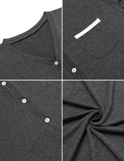Ekouaer Short Sleeve Nightgowns for Women, Women'S Button down Sleepwear Classical Sleep Shirt Dress Apparel & Accessories > Clothing > Sleepwear & Loungewear > Nightgowns Kylie Max   